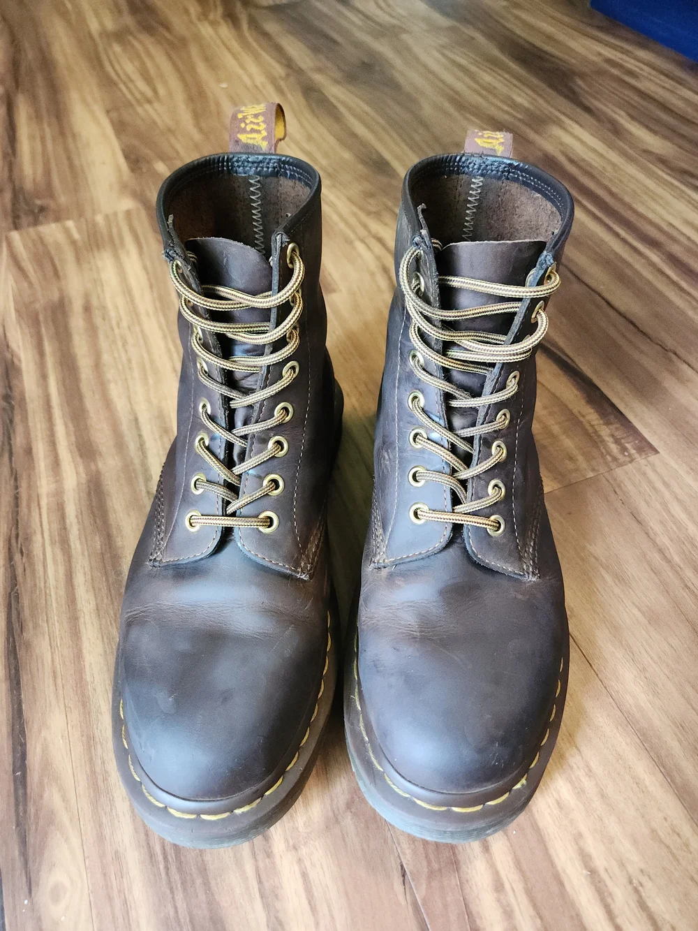 Doc Martens 1460 Crazy Horse Brown Leather Boots Mens 7 Women's 8 Original Box📦